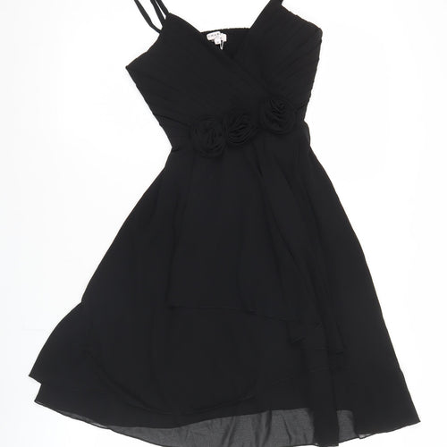 CHARM'S Paris Women’s Black A-Line Party Cocktail Dress S