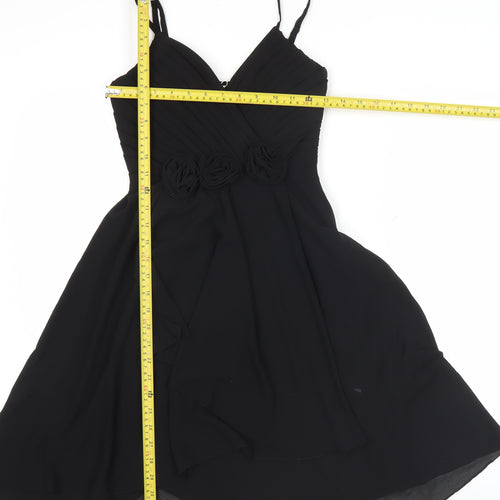 CHARM'S Paris Women’s Black A-Line Party Cocktail Dress S