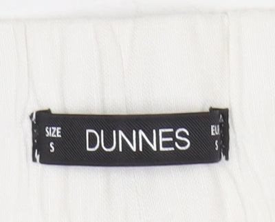 Dunnes Womens White Linen Blend Knee Length Pencil Skirt S