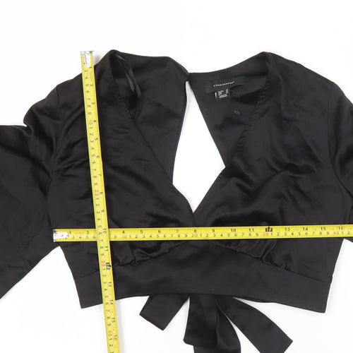 Atmosphere Women’s Black Wrap Satin Blouse Size 16 Kimono Sleeve