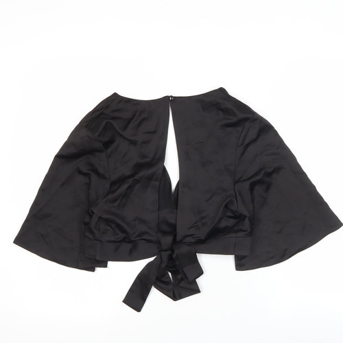 Atmosphere Women’s Black Wrap Satin Blouse Size 16 Kimono Sleeve