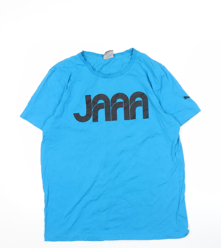 Puma Men's Blue M Graphic Print Sports Crew Neck T-Shirt