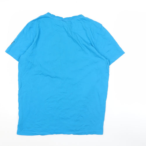 Puma Men's Blue M Graphic Print Sports Crew Neck T-Shirt