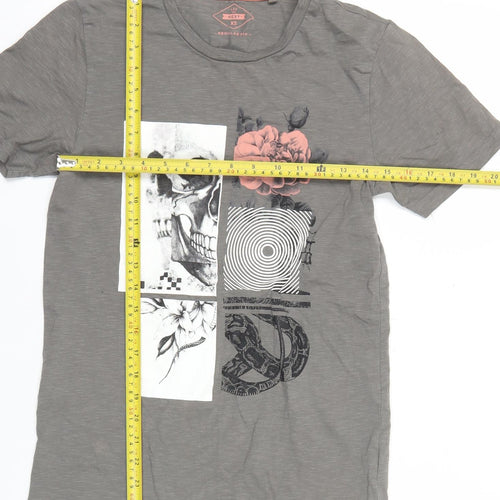 Next Men’s Grey XS Regular Fit Graphic Print T-Shirt