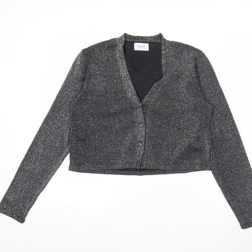 Savida Women’s Silver Shimmer V-Neck Cardigan Size 12 Party Wear