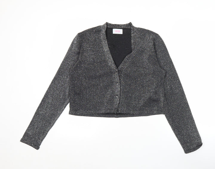 Savida Women’s Silver Shimmer V-Neck Cardigan Size 12 Party Wear