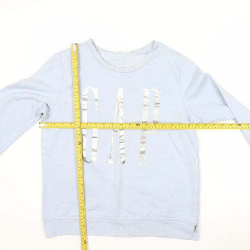 GAP Women’s Blue Logo Pullover Sweatshirt Size S Cotton Blend