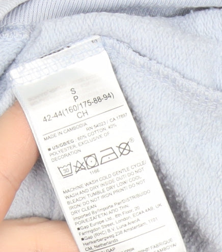 GAP Women’s Blue Logo Pullover Sweatshirt Size S Cotton Blend