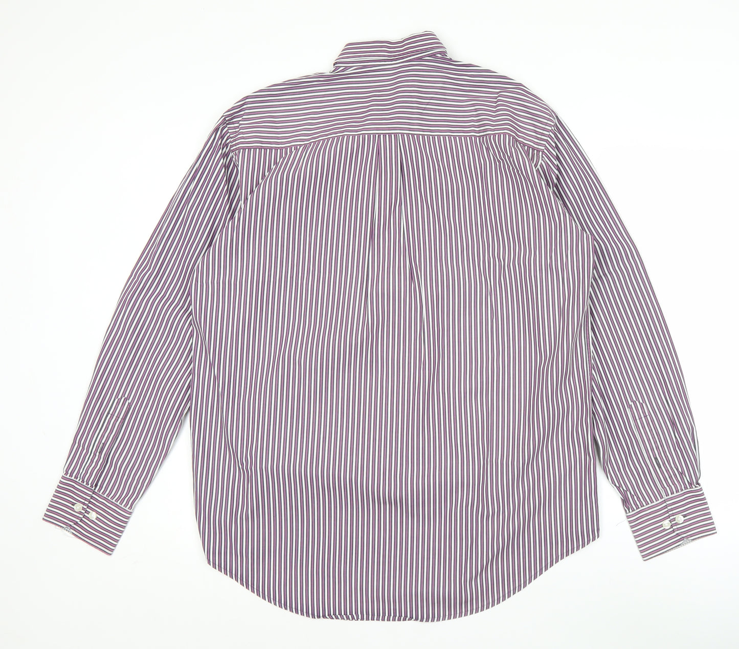 Kellerman Men's Purple Striped Button-Up Shirt L Regular Fit Cotton