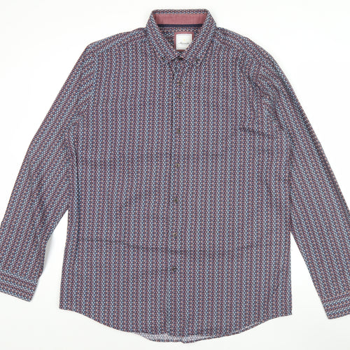 Marnelli Men’s Multicoloured XL 43-44" Button-Up Geometric Cotton Shirt