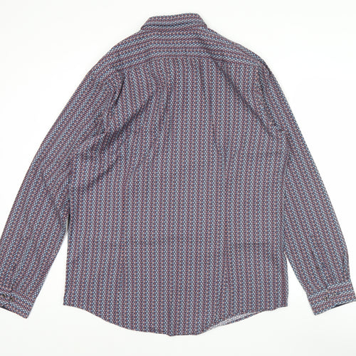 Marnelli Men’s Multicoloured XL 43-44" Button-Up Geometric Cotton Shirt