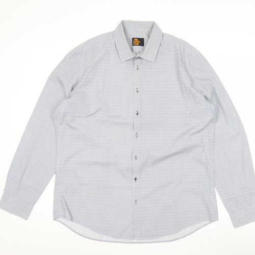 Seidensticker Uno Super Slim Men's Blue 17/43in Geometric Shirt