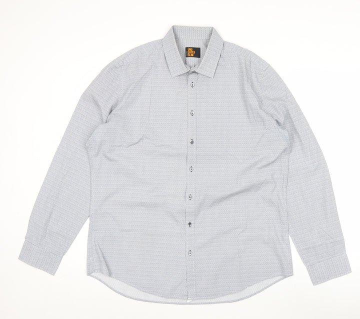 Seidensticker Uno Super Slim Men's Blue 17/43in Geometric Shirt
