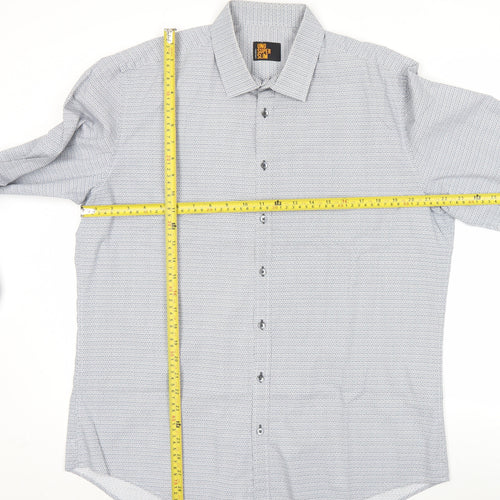 Seidensticker Uno Super Slim Men's Blue 17/43in Geometric Shirt