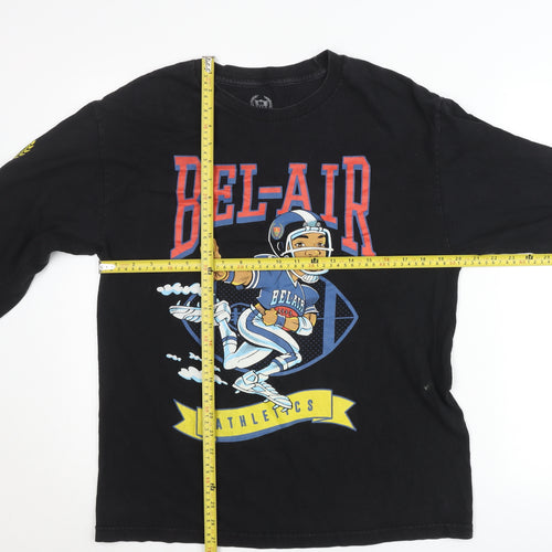 Bel-Air Athletics Men’s Black Cotton Pullover Jumper Size L Graphic Print
