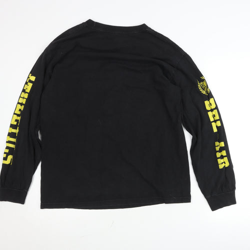 Bel-Air Athletics Men’s Black Cotton Pullover Jumper Size L Graphic Print