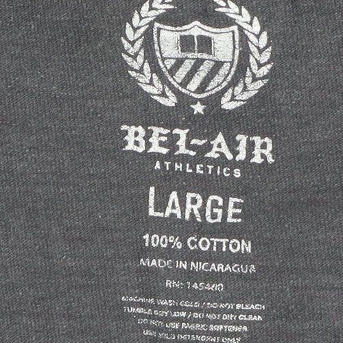 Bel-Air Athletics Men’s Black Cotton Pullover Jumper Size L Graphic Print