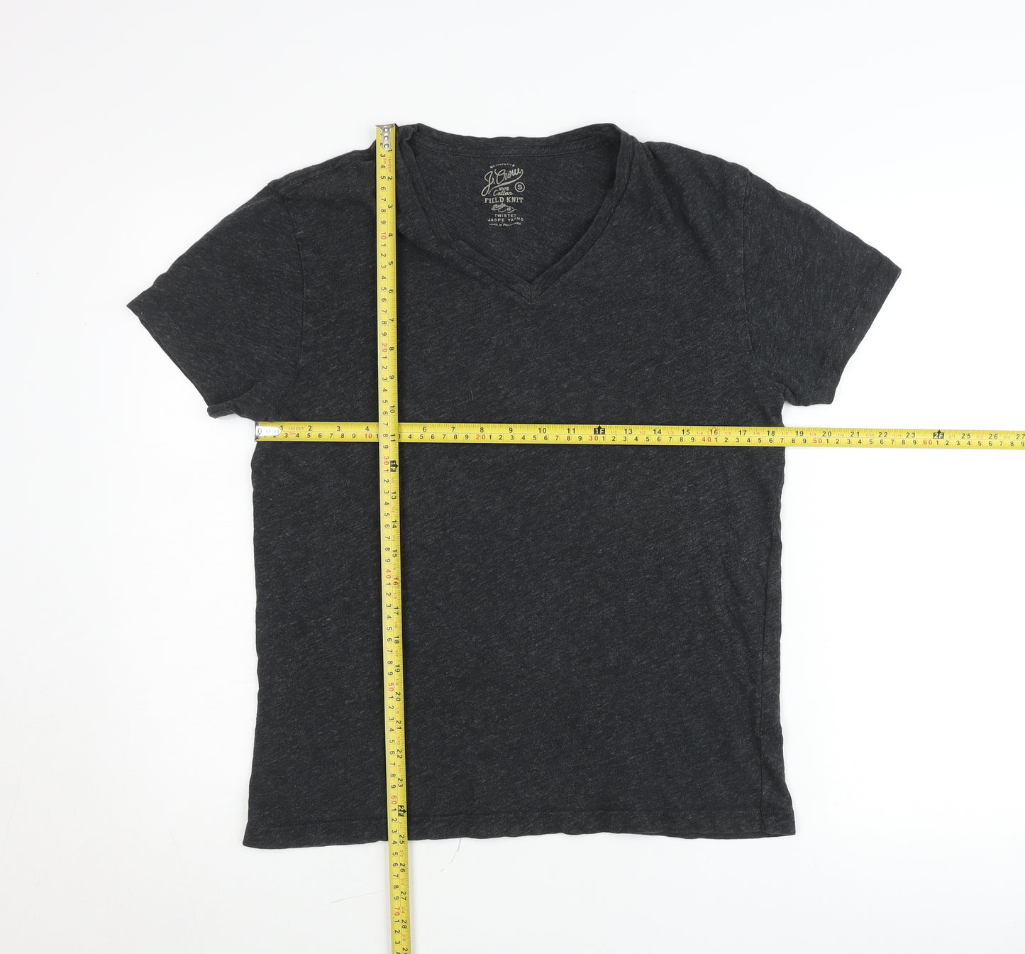 J.Crew Womens Grey Cotton V-Neck T-Shirt Size S Regular Fit