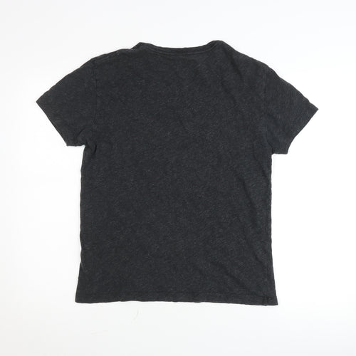 J.Crew Womens Grey Cotton V-Neck T-Shirt Size S Regular Fit