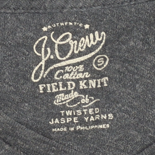 J.Crew Womens Grey Cotton V-Neck T-Shirt Size S Regular Fit