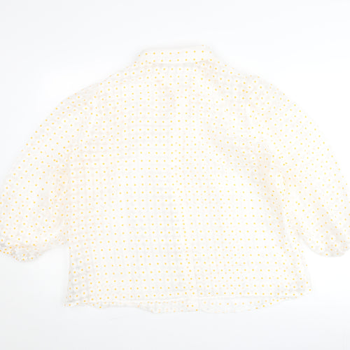 Savida Women White Polka Dot Blouse Size 18 Puff Sleeve