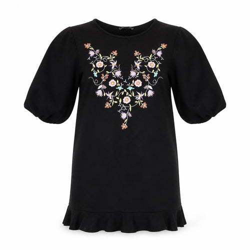 Primark Women’s Black Size 10 Floral Embroidered Shift Dress