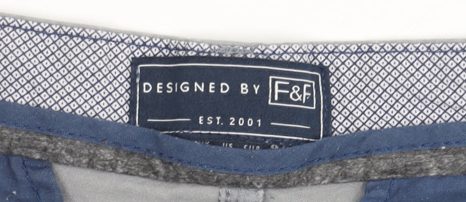 F&F Men's Grey Chino Shorts Size 30 Regular Fit Summer Casual