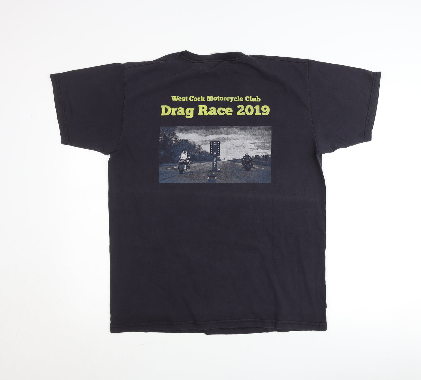 Fruit of the Loom Men's Black L Motorcycle Graphic T-Shirt 2019