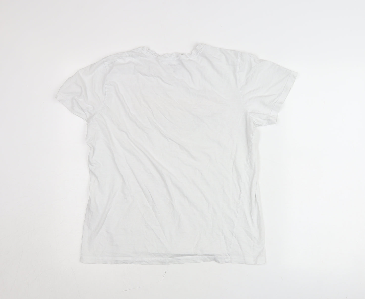 Jack & Jones Men’s White Graphic Logo T-Shirt Size M Crew Neck