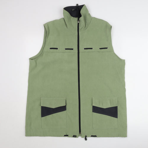 New Fashion Mens Green XL Waistcoat Bodywarmer Full Zip Pockets