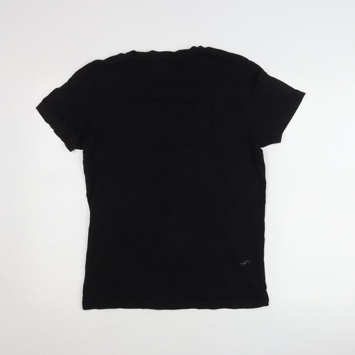 Jack & Jones Mens Black Graphic Print Crew Neck T-Shirt Size M
