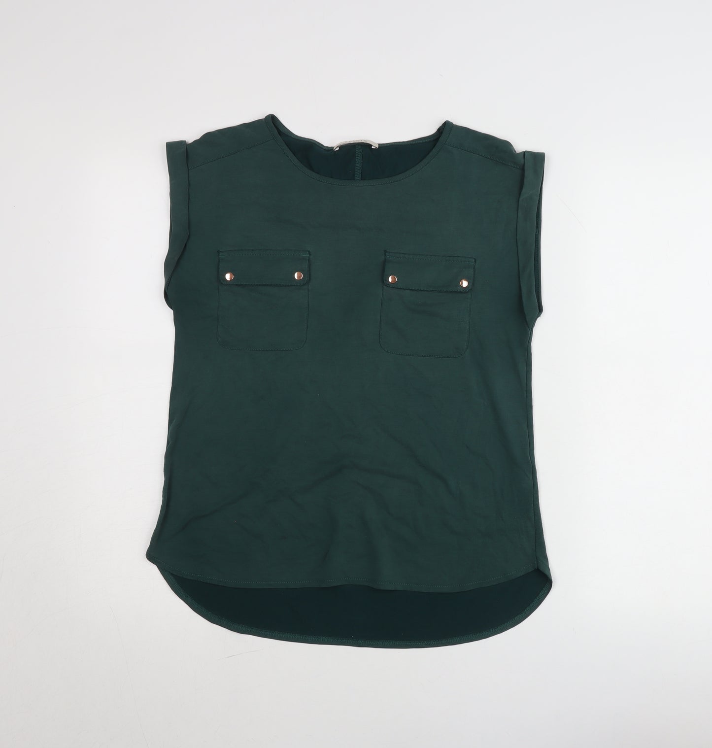 Oasis Women’s Green Sleeveless Blouse Size S Casual Top