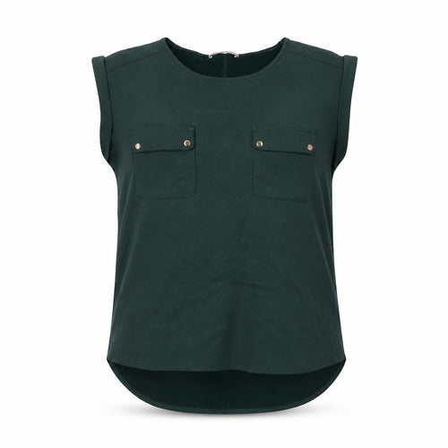 Oasis Women’s Green Sleeveless Blouse Size S Casual Top