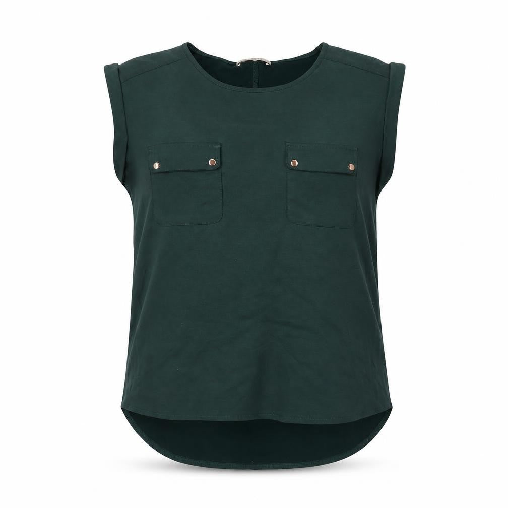 Oasis Women’s Green Sleeveless Blouse Size S Casual Top