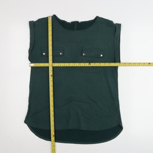 Oasis Women’s Green Sleeveless Blouse Size S Casual Top