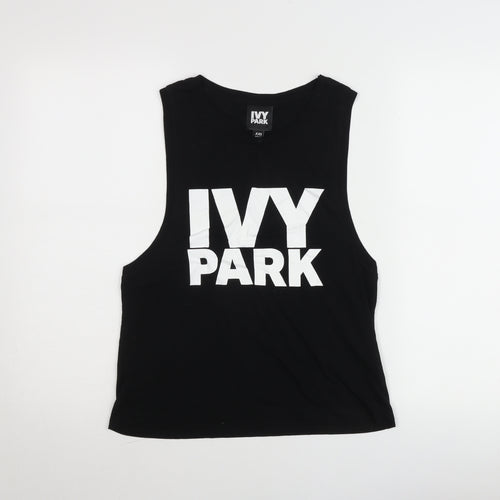 IVY PARK Womens Black Tank Top XXS Sleeveless Jersey Cotton Blend