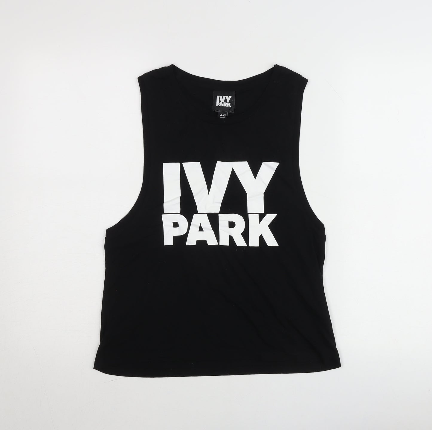 IVY PARK Womens Black Tank Top XXS Sleeveless Jersey Cotton Blend