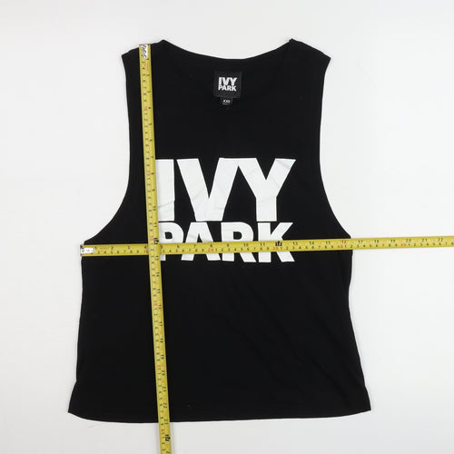 IVY PARK Womens Black Tank Top XXS Sleeveless Jersey Cotton Blend