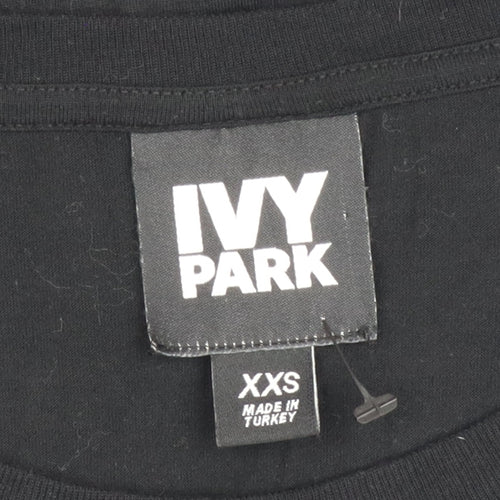 IVY PARK Womens Black Tank Top XXS Sleeveless Jersey Cotton Blend