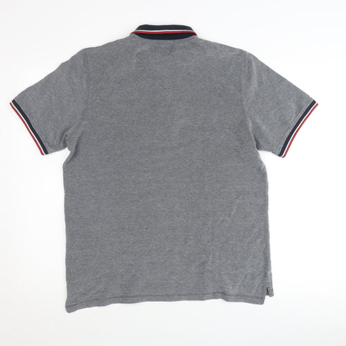 Jack & Jones Men’s Grey Polo Shirt Size M Short Sleeve Cotton Blend