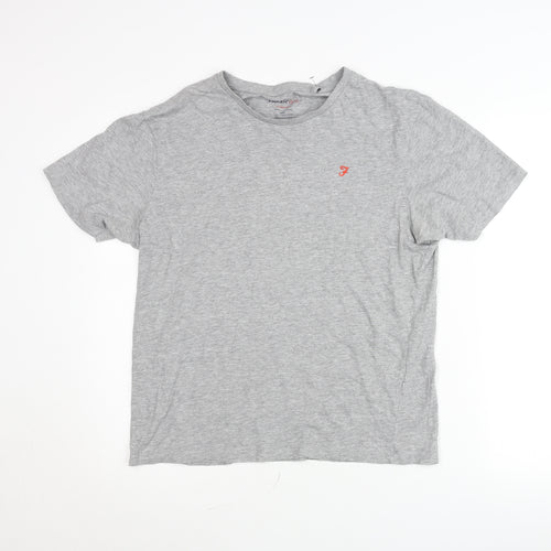Farah 1920 Men's Grey Crew Neck Short Sleeve Cotton T-Shirt L