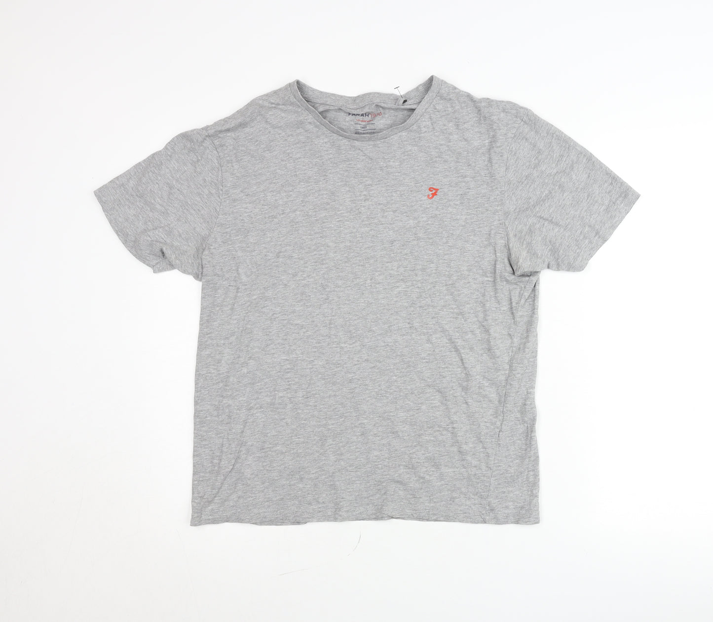 Farah 1920 Men's Grey Crew Neck Short Sleeve Cotton T-Shirt L