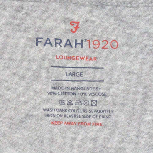 Farah 1920 Men's Grey Crew Neck Short Sleeve Cotton T-Shirt L
