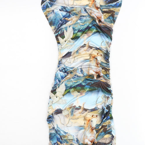 PrettyLittleThing Women’s Multicoloured Bodycon Mini Dress UK 4