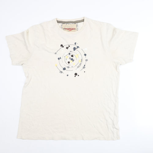 Rocha John Rocha Womens Ivory Cotton Graphic T-Shirt L