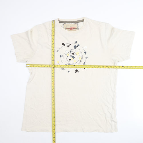 Rocha John Rocha Womens Ivory Cotton Graphic T-Shirt L