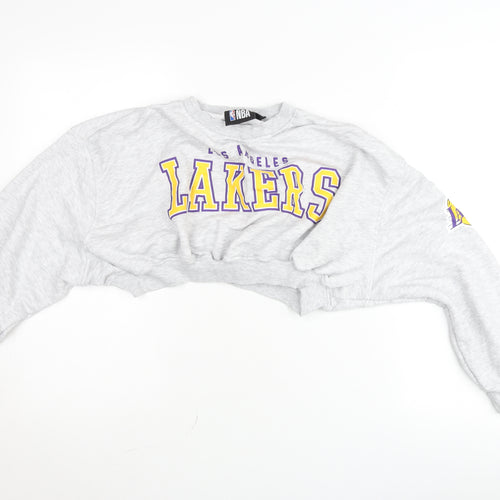 Primark NBA Women Grey Lakers Pullover Jumper Size M Crew Neck