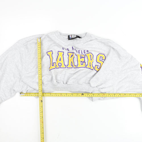 Primark NBA Women Grey Lakers Pullover Jumper Size M Crew Neck