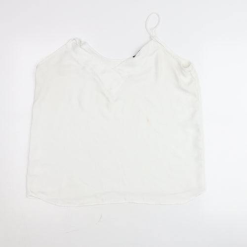 Mango Womens White L Camisole Tank Top Spaghetti Strap Summer