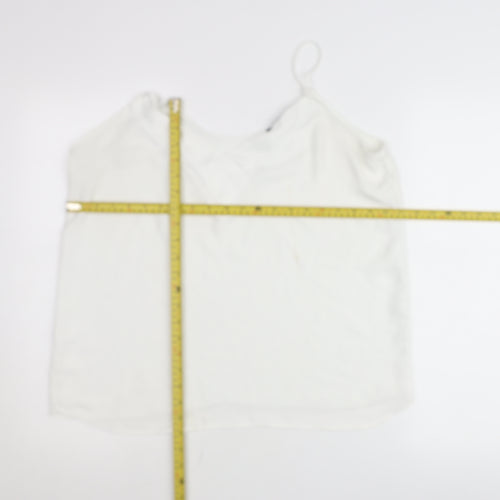Mango Womens White L Camisole Tank Top Spaghetti Strap Summer